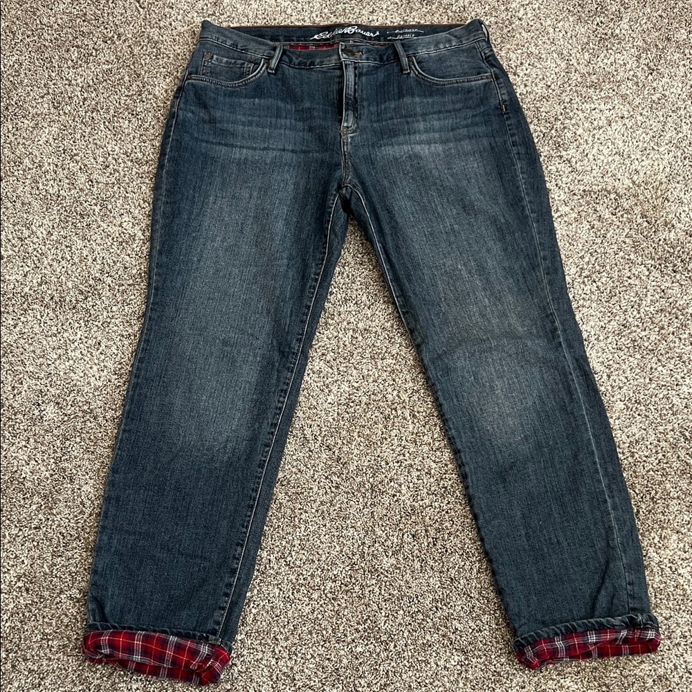 Eddie Bauer Indigo Lined Boyfriend Jeans